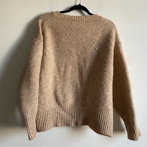 ZARA tan wool alpaca blend relaxed fit chunky knit sweater - Picture 11 of 11